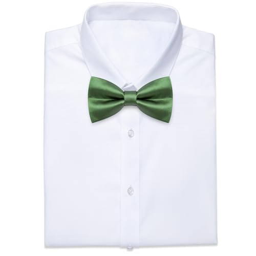 Image of YourTies Bow Ties for Men Pretied Bowties Solid Color Satin Bow Tie Formal Business Tuxedo Wedding Party Prom
