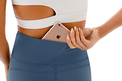 Afitne Capri Leggings For Women High Waisted Yoga Pants Workout Athletic Spandex Gym Womens Cropped Leggings With Pockets Blue M #TOP2