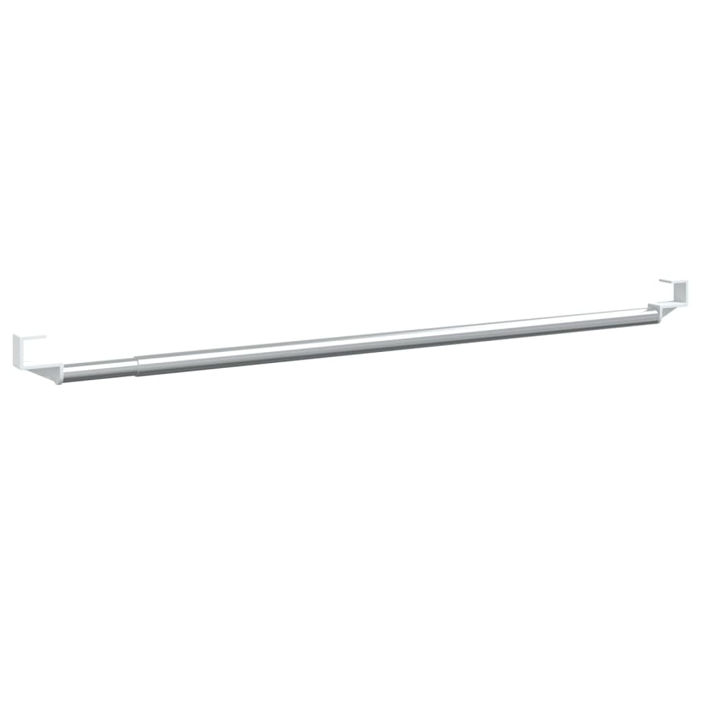 Lot de 2 tringles à rideaux réglables en aluminium - 60-105 cm - Blanc et argenté - Tringles à rideaux télescopiques avec pince pour décoration de fenêtre et brise-vue - Pour salon, chambre à