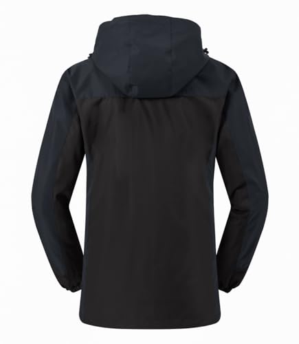 YSENTO Damen 3-in-1 Skijacke Winter Fleecejacke wasserdichte Winddichte Warme Funktions Outdoor Softshell Jacke mit Abnehmbarer Kapuze(Schwarz,L)