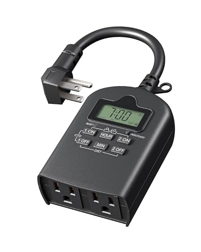 DEWENWILS Outdoor Timer Outlet Waterproof, Outdoor Digital Timer for Lights, Programmable with...
