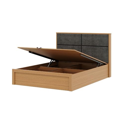 Image of Wakefit Bed | 3 Yr Warranty | Bed Queen Size, Hydraulic Storage & Foam-Cushioned Upholstery Headboard, Density:680-750 kg /m, Termite & Borer Resistant, Fits Mattresses Up to 8 inches(Eclipse78x60-UT)