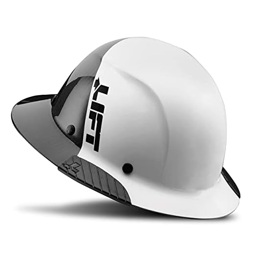Lift Safety DAX Fifty 50 Carbon Fiber Full Brim Hardhat (White)
