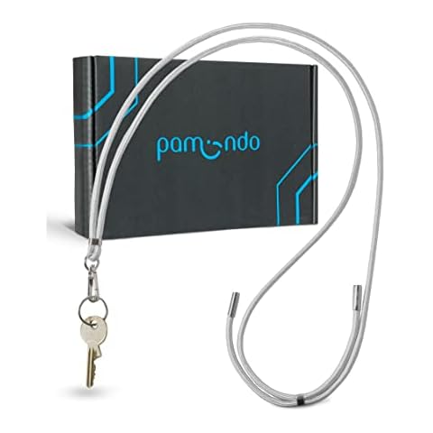 pamindo Schlüsselband - praktische Schlüsselkette mit Karabiner - Universalkette für Schlüsselbund - Band für Schlüssel -Schlüsselanhänger Grau Cover