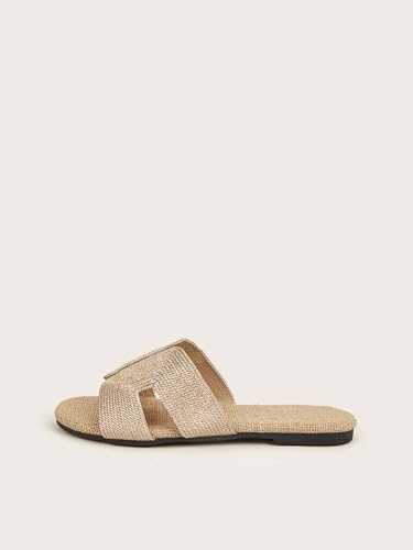 Verdusa Women's Cut Out Flat Sandals Open Toe Summer Sandals Slip On Slides3