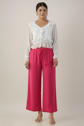 Image of Moirai Super Soft Viscose Rayon Palazzo Pants for Women Relaxed & Regular Fit Solid Palazzo for Women & Girls Casual Ethnic Wear