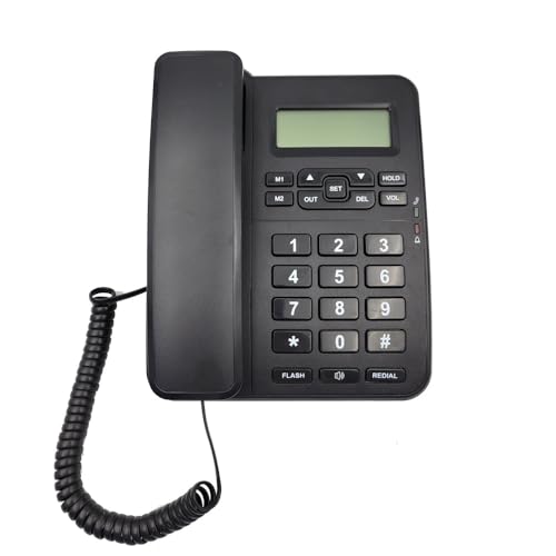 Image of Hola TF 630 Corded Telephone, Caller ID Display, 2-Way Speaker, Desk /Wall Mount, Black