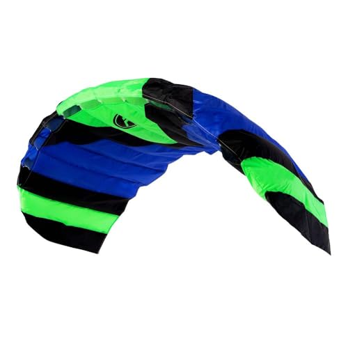 Wolkenstürmer® Paraflex Sport 1.7 Kite (blau) - Flugfertiger Lenkdrachen mit Lenkstange, 2x20m Dyneemaleinen - Matte für Jugendliche & Erwachsene