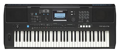 YAMAHA, 61-Key Touch-Sensitive Advanced Portable Keyboard with Power Adapter, (PSRE473)