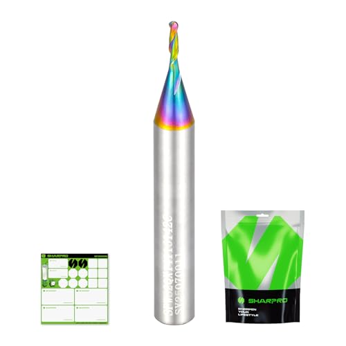 Image of 1 /16 Ball Nose CNC Router Bits 1 /4 Inch Shank, Carbide Ballnose Up Cut Router Bit, End Mill for Wood, Aluminum, Engraving