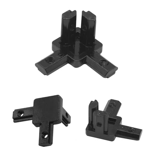 Image of 12pcs 2020 Hardware 3-Way Corner Bracket Angel Connector for 2020 Aluminum Profile 3D Printer Frame Accessories Black 2020 Aluminum Extrusion V-Slot Accessories T-Slotted with Screws