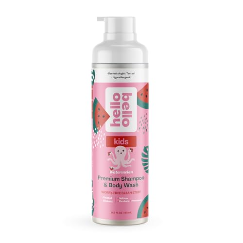 Image of Hello Bello Kids Shampoo & Body Wash, Watermelon Scented, 16.7oz Bottle