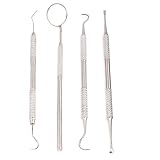 DDP Dental Hygiene KIT, Calculus and Plaque Remover Set, Stainless Steel TARTER Scraper, Tooth Pick, Dental Scaler and Mouth Mirror, Dentist Home USE Tools,