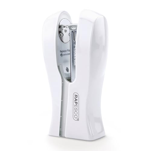 Image of Rapesco Stand Up Space-Saving Stapler, 20-Sheet Capacity, White (1319)