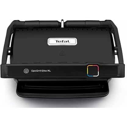 Tefal OptiGrill Elite XL Kontaktgrill, automatische Garzeitanpassung, perfekte Ergebnisse, 16 Programme, digitales Display mit Garstufenanzeige, abnehmbare XL-Platten, Elektrogrill, schwarz, GC760812