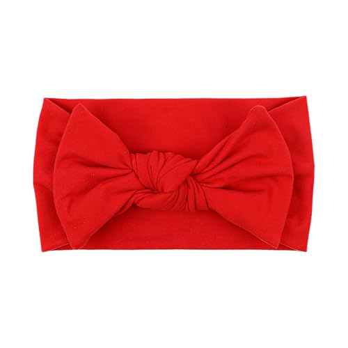 LemonSpce Handmade Baby Head wrip with Bows Stretchy Soft Infant Comfortable Baby Bow for Newborn girls and boys Toddler-Trendy Designs Classic colors Hair Accessories(red)
