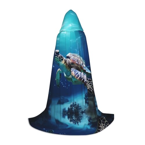 WZYCWB Capa con capucha estampada de Tortugas en el Desfile | Disfraz de cosplay, accesorio de fiesta de anime de Halloween - Grande