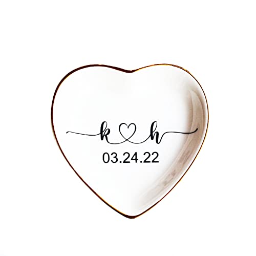 Engagement Ring Holder Ring Dish Engaged Gift Wedding Gifts Ring Holder Engagement Ring Dish Engaged Gift for Her Beatifully Packaged with sea Blue Branded Logo Box with Pink Lining Inside.