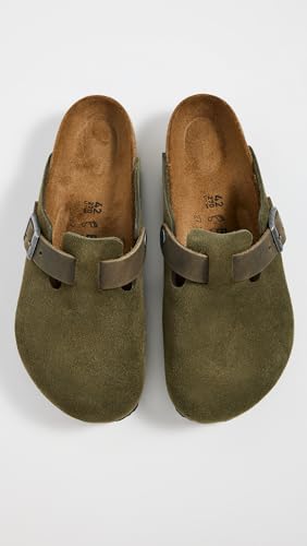 Image of Birkenstock Men's Boston Clogs, Thyme, Green, 11 Medium US