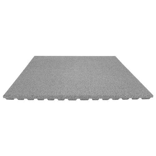 TOPRUBBER Fallschutzplatte 100x100x4 cm Grau Gummiplatte Fallschutzmatte...