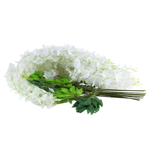 Xbsduih 12 Paquetes (43.2 FT) de Vid de Glicina Artificial Guirnalda Colgante de Glicina Falsa Cadena Larga de Seda de Flores del Arbusto Que Cuelga DecoracióN Boda Fiesta Casa ()