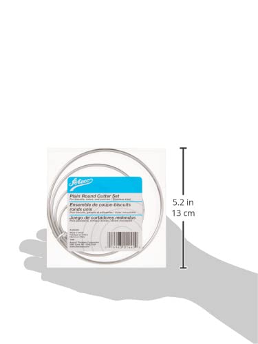 Ateco 4 Piece Stainless Steel Plain Edge Round Cutters Set In Graduated Sizes #TOP5