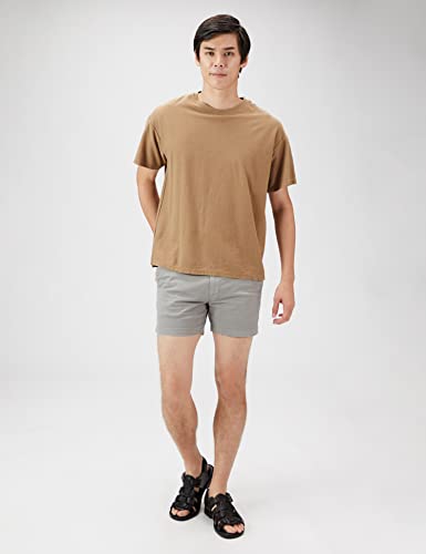 Image of Amazon Essentials Men's Slim-Fit 5 inch Flat-Front Comfort Stretch Khaki Chino Shorts with Elastic Waistband