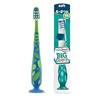 Aquafresh Kids Toothbrush Big Teeth, Developed for children aged 6-8 years old by dental experts in plastic free packaging, soft bristles.