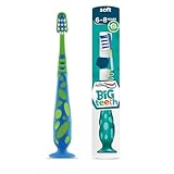 Aquafresh Kids Toothbrush Big Teeth, Developed for children aged 6-8 years old by dental experts in plastic free packaging, soft bristles.