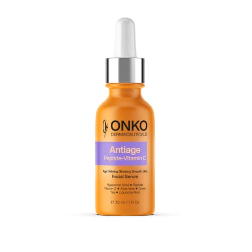 ONKO DERMA'CEUTICALS Antiage Peptide  Suero Facial de Vitamina C con Retinol, Ácido Hialurónico, Colágeno, Suero Facial Hidratante para Mujer, Ácido Salicílico y para Piel Madura, 30 Ml