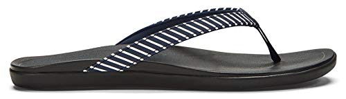 OLUKAI Women's Ho'Opio, Trench Blue/Stripe, 10