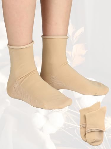 2 Pack Womens Loose Roll Cuff Cotton Rich Mid Crew Socks Size 7-10