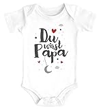 Photo Gallery specialme® body per neonato con scritta in lingua tedesca “du wird papa annuncio per gravidanza, regalo per futuro padre in cotone biologico du wirst papa bianco 0-3 mesi