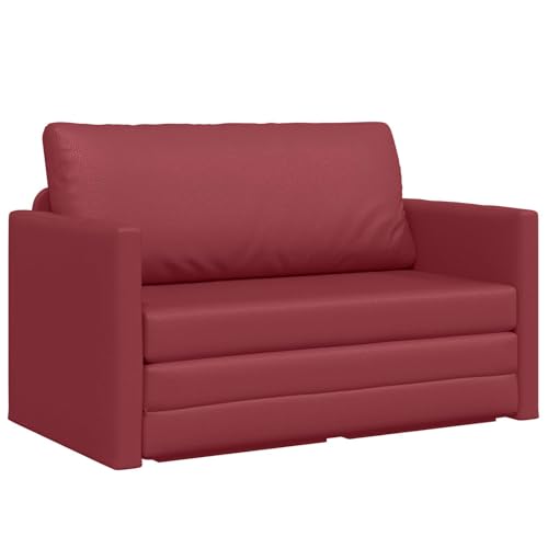 Sophrelle Canapé-Lit Bordeaux 124 x 71 x 78 cm Simili Cuir,Canapés,22.4kg-4106711