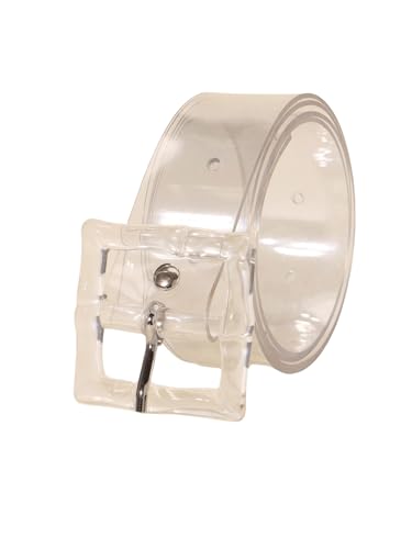 GORGLITTER Women's Clear Belt Transparent PVC Waist Belt Dressy Cowgirl Belts