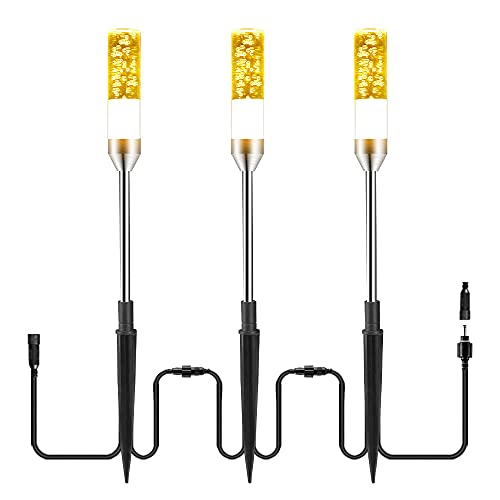 3 Pack Extension Path Lamps for GreenClick Landscape Path Lights, Connect 24 Lamps on One Adapter, IP65 Waterproof LED Path Lights for Lighting Up Your Garden, Pathway, Walkway (Warm White)