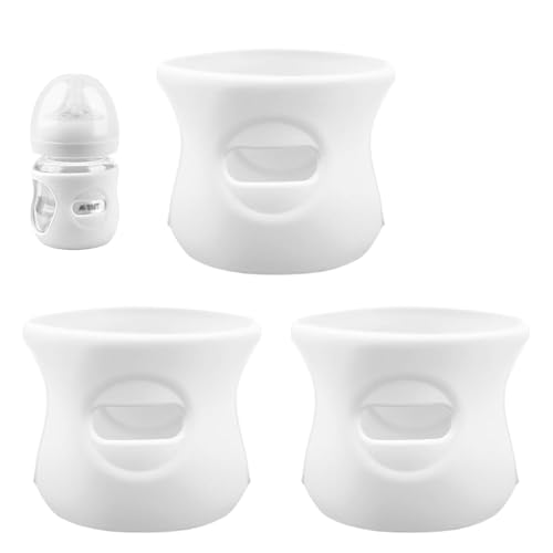 Image of longjunjunfashion 3 Pack Silicone Sleeves for Avent Natural Glass Baby Bottles, Anti Breakage Baby Bottle Holder, Compatible Baby Bottle, BPA Free (4 Ounce)