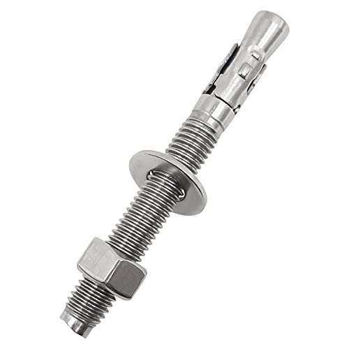 Concrete Anchors 1/2, SS Wedge Anchors for Concrete, 4-1/2",4-Pc