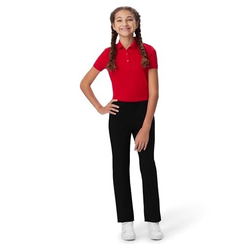 Image of French Toast Girls' Straight Fit Stretch Twill Pant | Adjustable waist, Reinforced knees, Offerend in Standard & Plus sizes, Straight leg school uniform pant