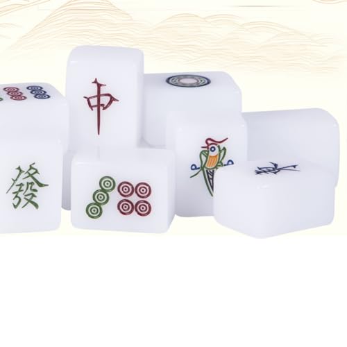 Set Mahjong Tradicional con 144 fichas blancas 39mm miniatura 3