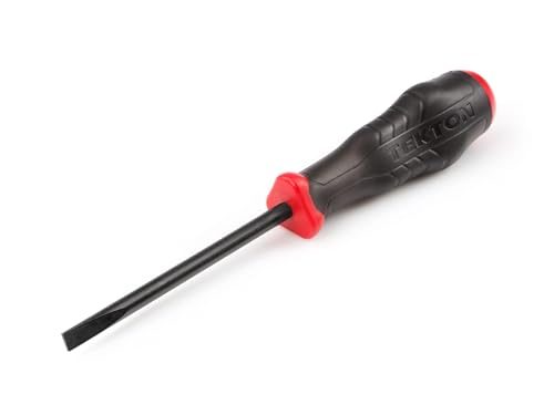 Image of TEKTON 1 /4 Inch Slotted High-Torque Black Oxide Blade Screwdriver | DHE11250 | Made in USA
