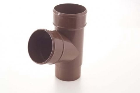 Floplast Brown Round Downpipe Branch 68Mm X 112.5°