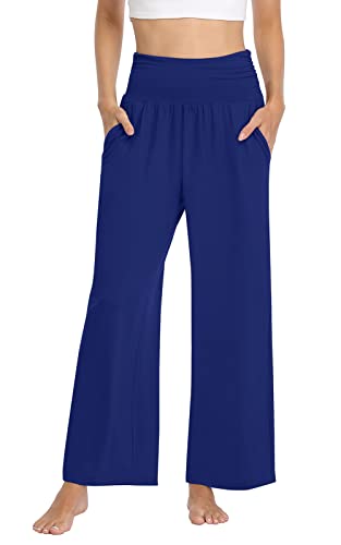 Image of TARSE Womens Wide Leg Pants Casual Loose Yoga Sweatpants Comfy Lounge Pajama Flowy Pants Pockets