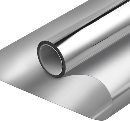 Arespark® Vinilo para Ventanas, Efecto Espejo, Cristal Unidireccional, Protector de Privacidad Anti 99% UV, Película de Aislamiento Adecuada para Hogar, Oficina Plata 40 * 300 cm.