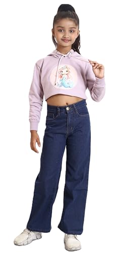 Image of ADBUCKS Stretchable Denim Fabric High Rise Straight Fit Jeans for Girls