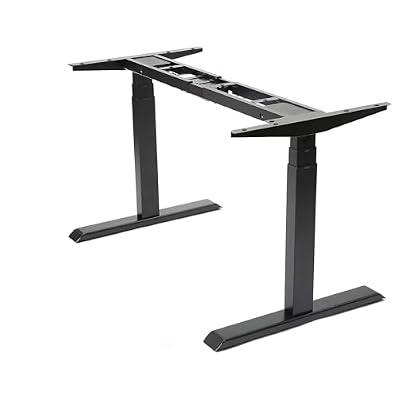 Fromann Dual Motor Standing Desk Frame 3 Tier Legs Sit Stand up Electric Height Adjustable Desk Base for Home and Office (Black)