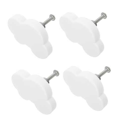 AUTSUPPL 4 Piezas Tiradores Infantiles para Armario Diseño de Dibujos Animados Pomos Blancos para Habitación Duraderos y Prácticos