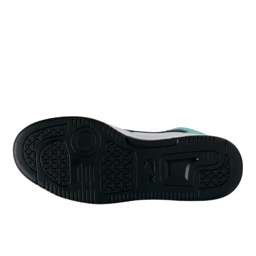 Image of PUMA Women's Rebound Layup Mid Shoes, Puma White /Puma Black /Safe Lake 9.5 Medium
