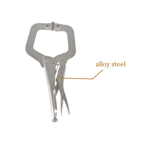 Kimllier 6Pcs C-Clamp 11 Inch Heavy-Duty Locking Pliers Swivel Pads Alloy Steel Heavy Duty C-Type Locking Plier Table And Tool Vise Grip #TOP3