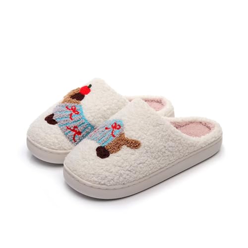 OJXTRDE Niedliche Neuheit Tier Dackel Hausschuhe Lustige Haustier Hund Wurst Hund Corgi Deutscher Schäferhund Pantoffeln Innen Baumwolle Warm Schuhe